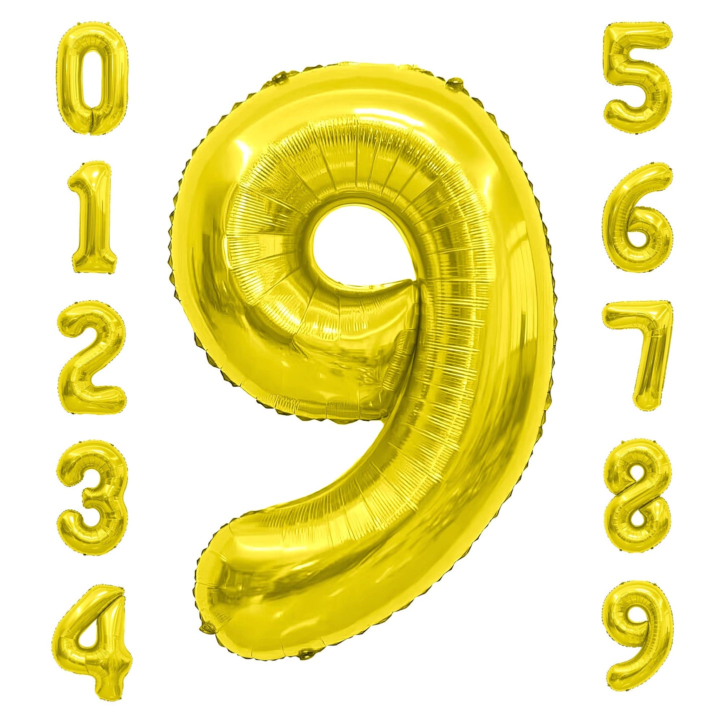 Number Balloon 40 Inch, Number Balloons Gold, Number 9 Balloon, Birthday Large Foil Gold Balloons, Birthday Party/Graduation/Ann