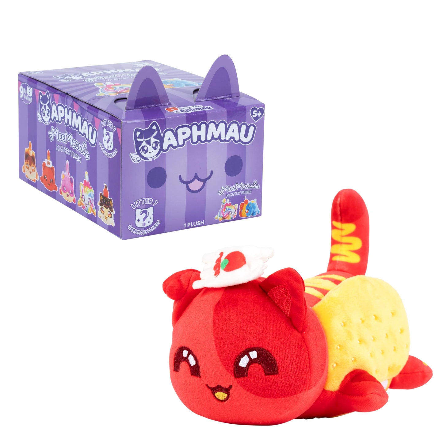 Aphmau 6    MeeMeow Mystery Plush - Series 7; YouTube Gaming Channel, Blind Box, 1 of 9 Possible, Carnival Treats MeeMeows, Offi