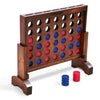 GoSports 1 Foot Width enhanced 4 in a Row Game Dark Wood Stain with Connect Coins  Portable Case and Rules