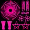 Ilhsty 100 Pk 8'' Pink Glow Sticks Glow Necklaces In The Dark Party Favors Supplies Bright Glowsticks Bulk For Birthday Valentin