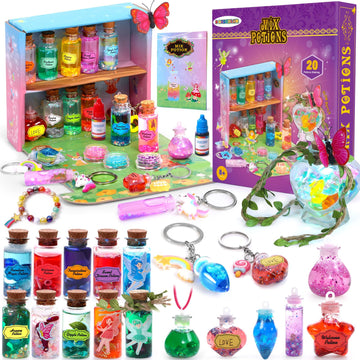 B Bascolor Fairy Themed Mixed Potion Craft Kit For Kids Girls - Potions Making Art Craft Diy Mixes Kit 21Pcs Potion Bottles, Cre