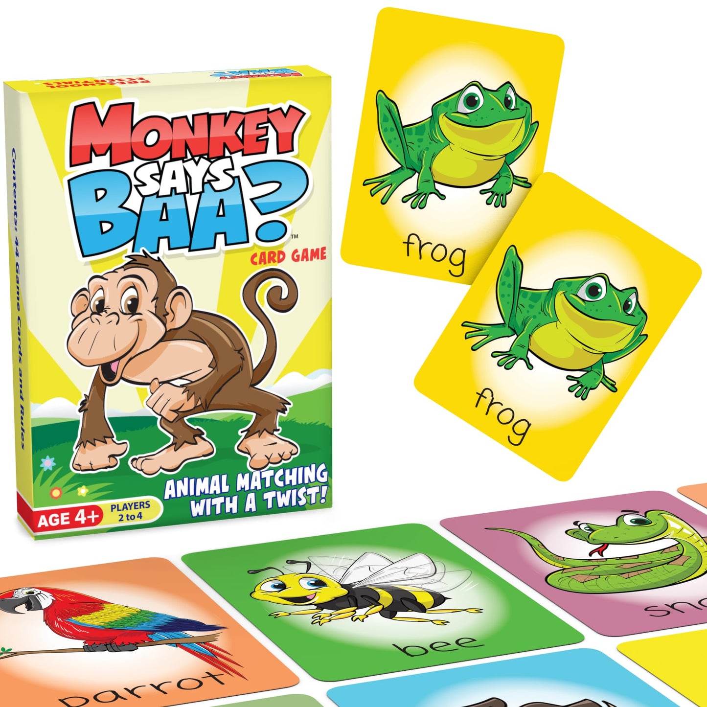 Monkey Says Baa?, An Animal Matching Game For Kids Ages 4 And Up – Play Traditional Matching Or Match To Mimicked Animal Sounds – Perfect Preschool Learning Activities And Classroom Must Have