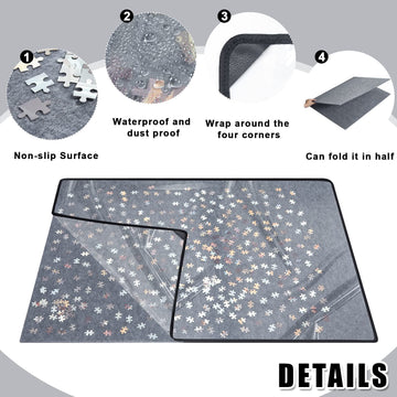 Sratte Jigsaw Puzzle Board With Dustproof Cover, Foldaway Felt Puzzle Board Portable Puzzle Mat, Foldable Puzzle Pad Puzzle Storage Board, Non Slip Surface (45.7 X 30.7 Inch)