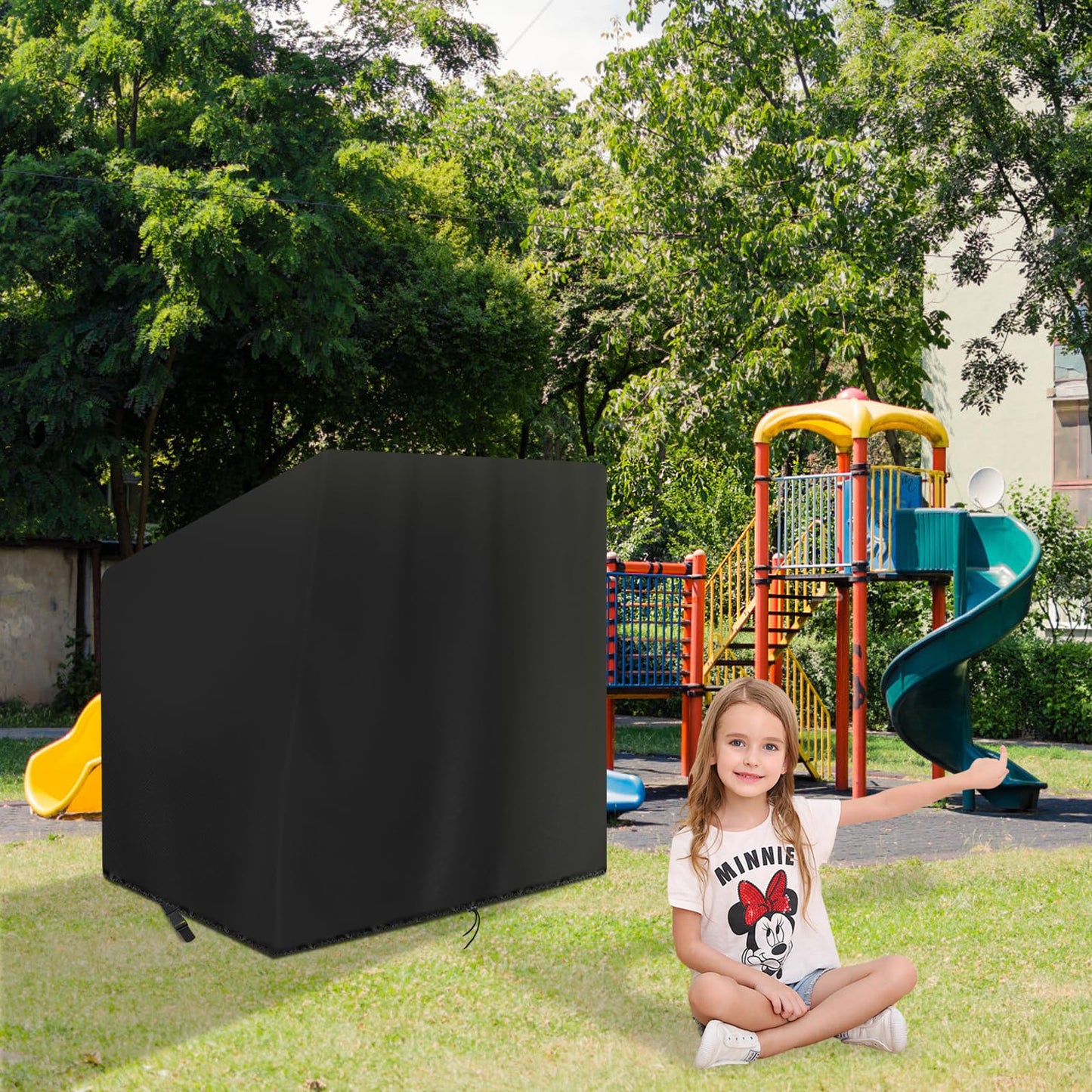 Andacar Outdoor Playhouse Cover for Kidkraft Wooden Playhouse, Waterproof Kids Playhouse Cover Dustproof Play Houses Cover for K