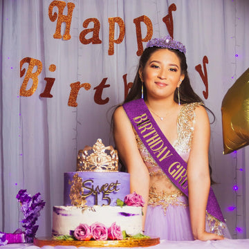 CIEHER Purple Birthday Girl Sash & Crown Kit, Decorations & Gifts for Women & Girls