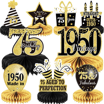 9PCS 75th Birthday decorations 75th birthday Centerpieces for Tables Decorations Vintage 1948 Honeycomb Table Topper Back in 194