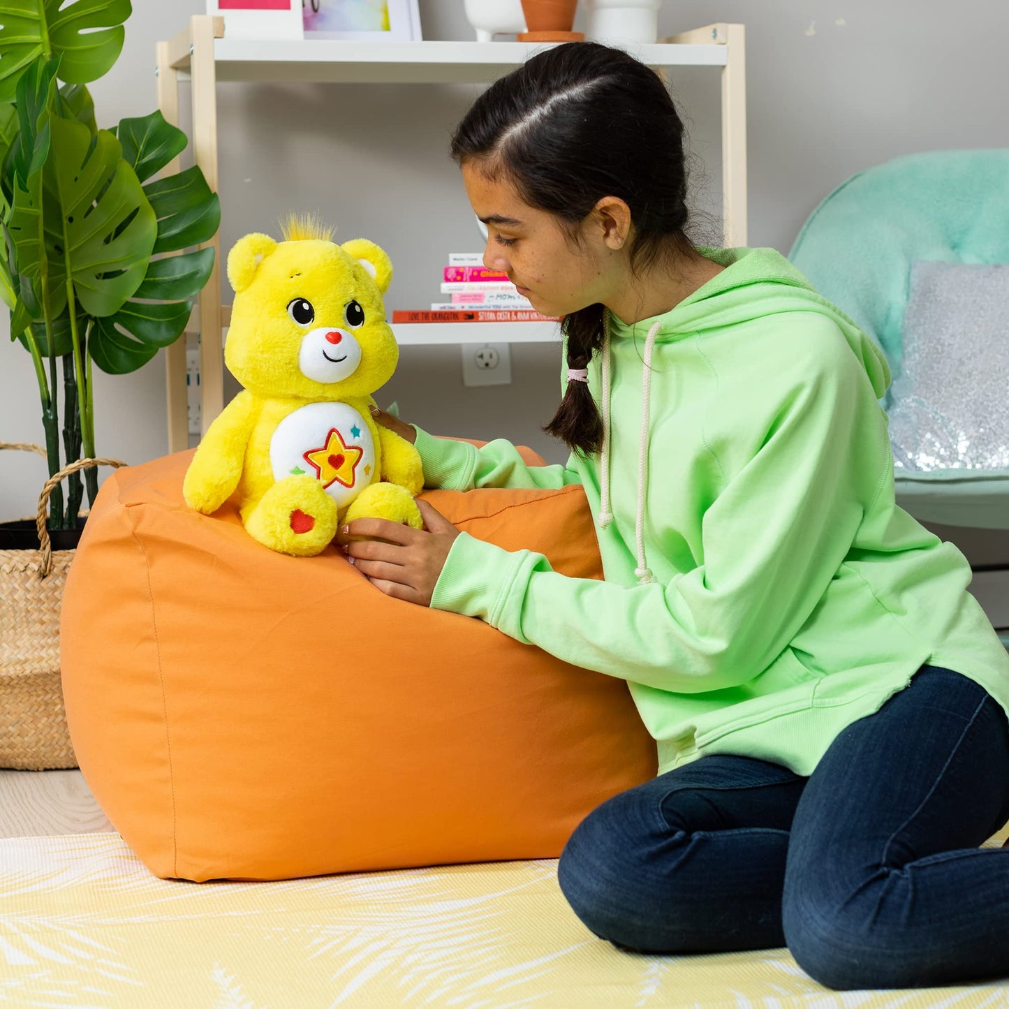 Basic Fun Care Bears Superstar Bear Plush Toy - 35cm Multi-colored Cuddly Soft Toy for Kids, Model 22409