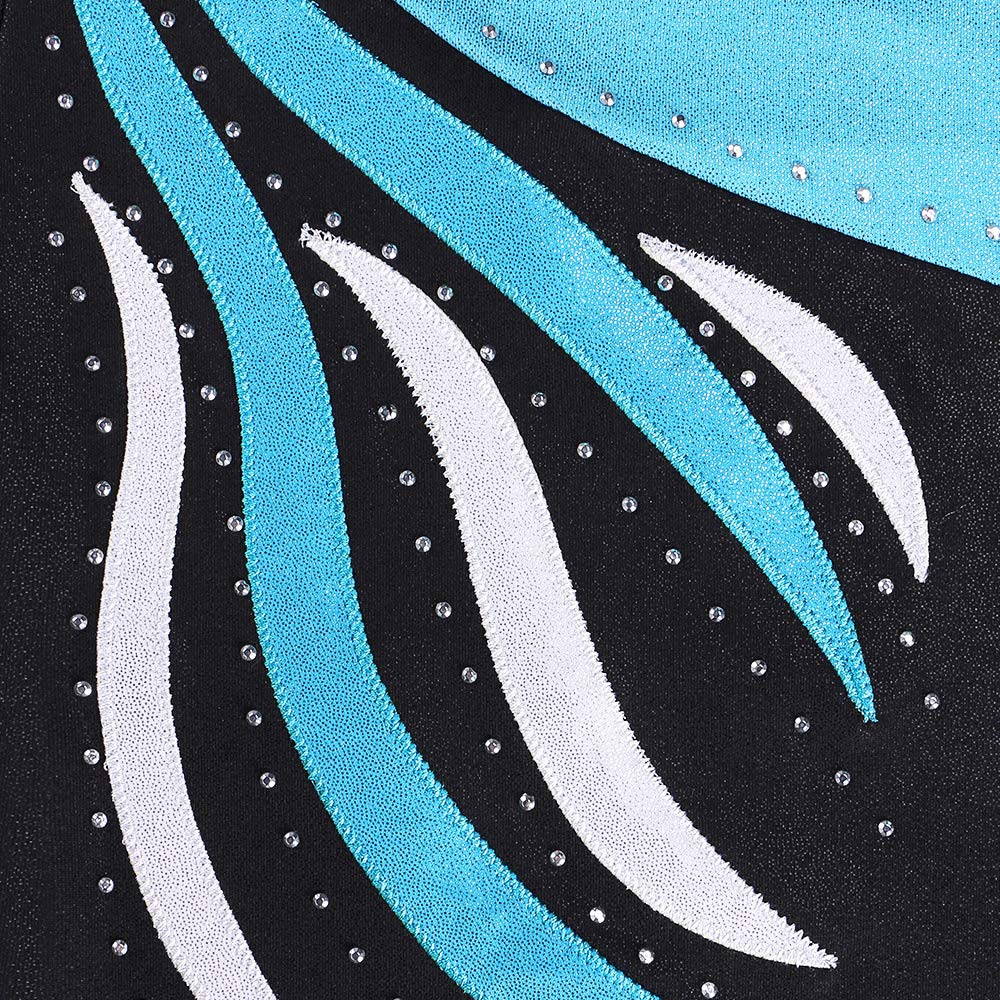 Baohulu Leotard For Toddler Girls Gymnastics Shorts Sparkle Embroidery Tank Biketards One Piece B196_Blackblue_100