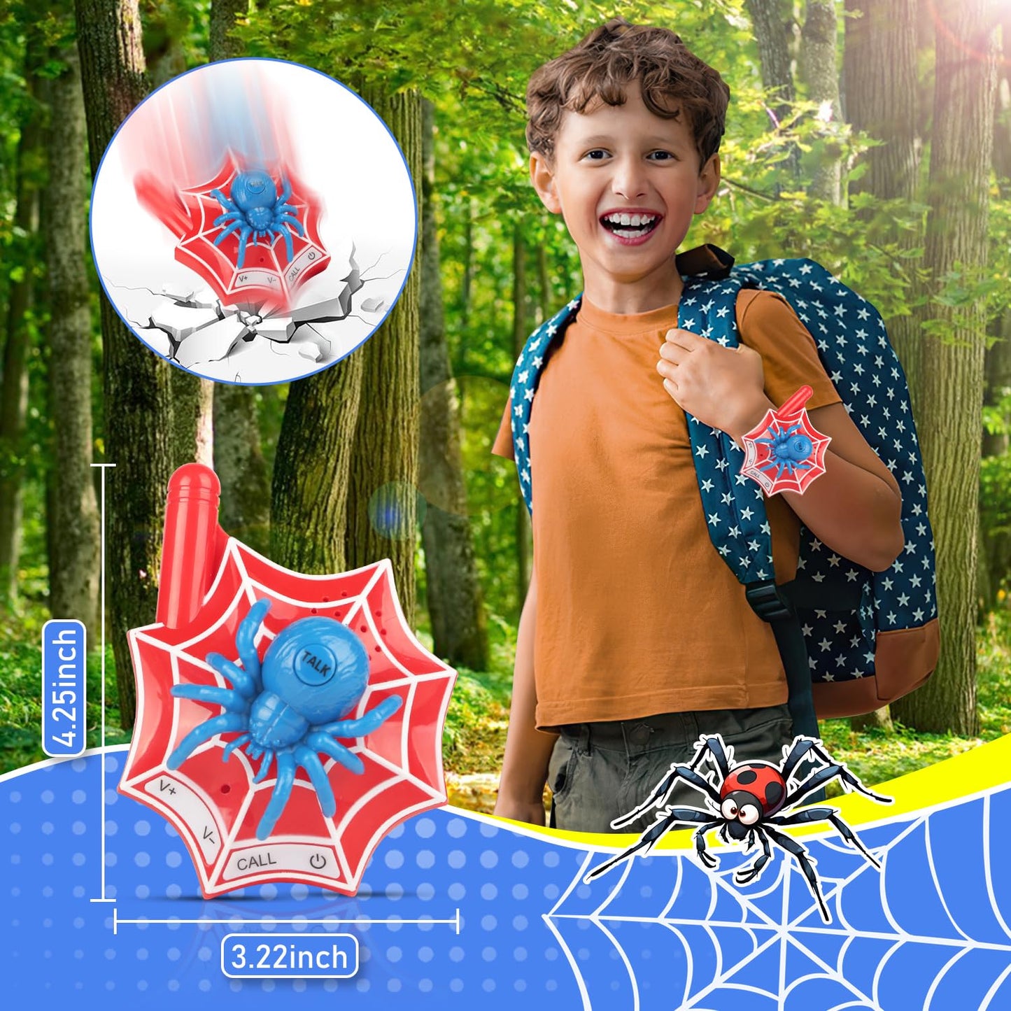 Walkie Talkies For Kids Boys Toys Ages 4-6 6-8 Long Range 2 Way Radio Outdoor Games Kid Toys For 3 4 5 6 7 8 9 10 3-12Year Old B