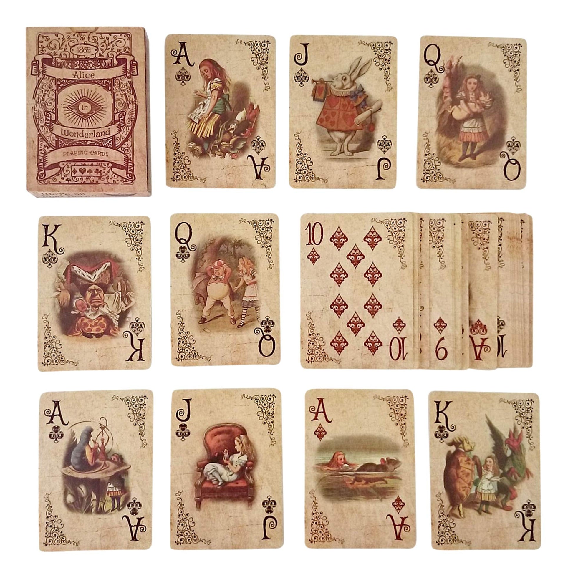 Asvp Shop Alice In Wonderland Playing Cards - Full Set Is Ideal For Themed Parties, Props, Theme, And Games