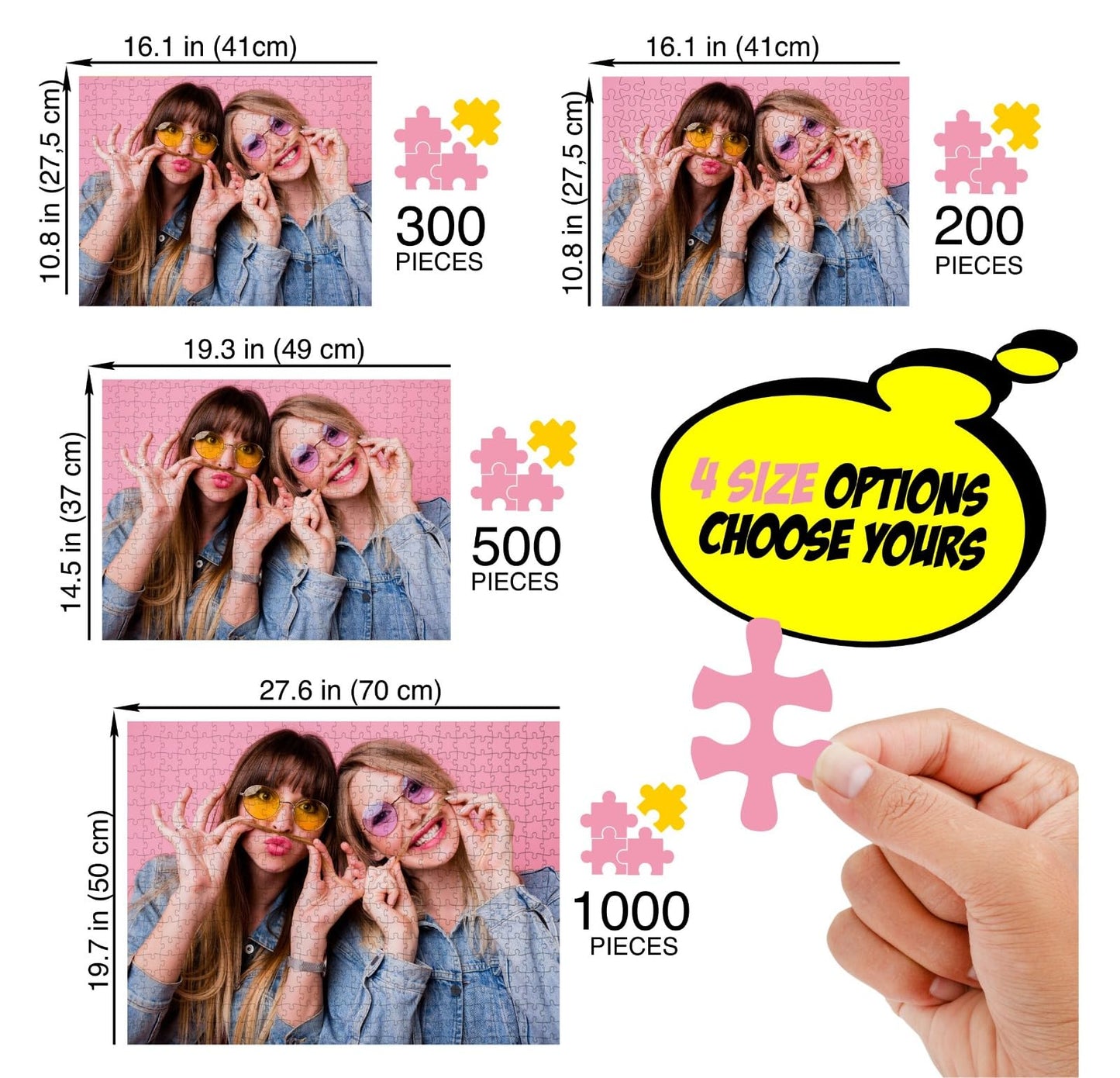 Custom Puzzles From Photos, Customized Picture Puzzle 200 Pieces, Personalized Photo Gifts For Birthday Anniversary Wedding Holi