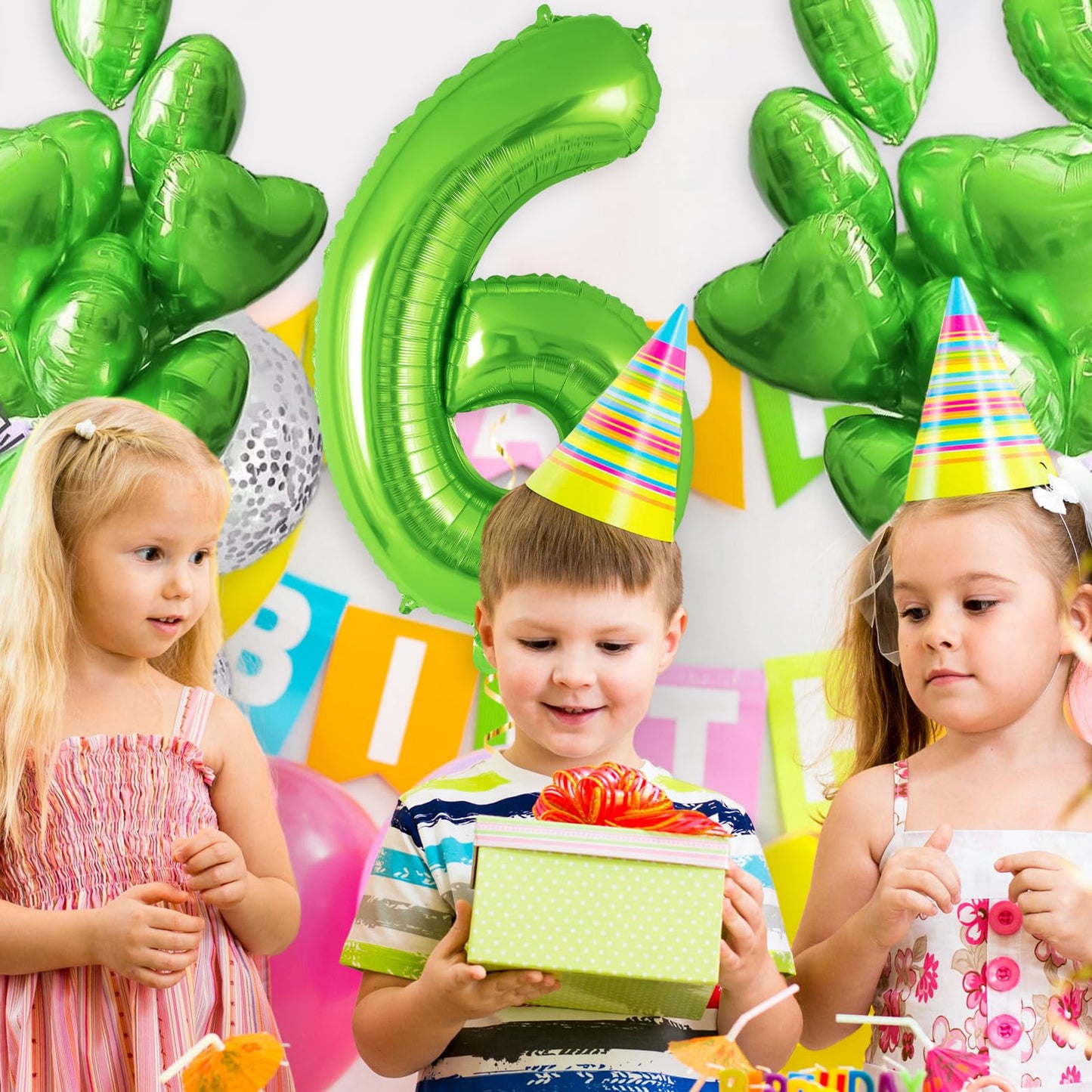 AIQINHU Green Foil Number 6 Balloon - 40 Inch Jumbo Mylar for 6th Birthday Party Decorations and Anniversary Celebrations