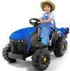 Elemara 24V 9Ah Ride On Tractor With Easy Detachable Trailer, 24V Ride On Toys For Big Kids, 400W Electric Vehicles Ride On Tractor Car With Shovel, All-Terrain Capability, For Ages 3+, Music, Blue