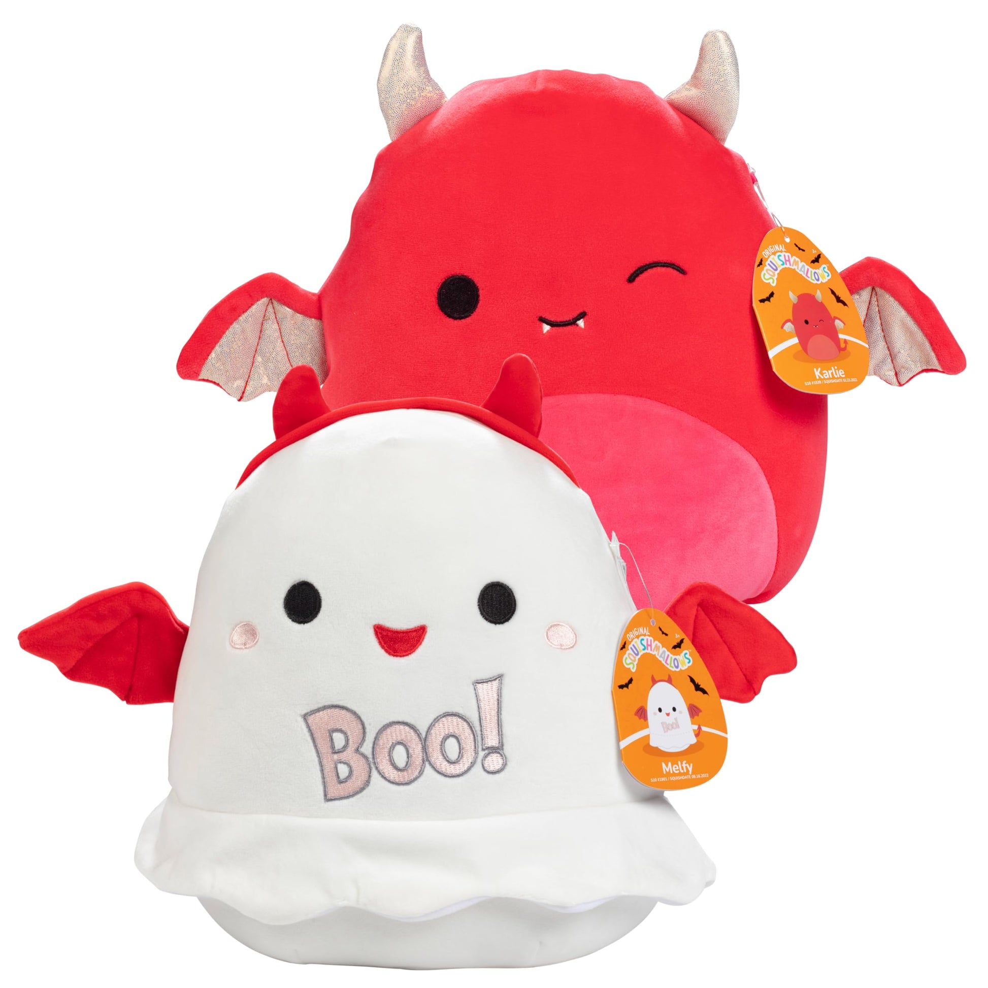 Squishmallows 10 Ghost & Devil 2-Squish Halloween Pack - Get Two Jumbo Official Jazwares 10 Plush for Less - Collectible Soft & 