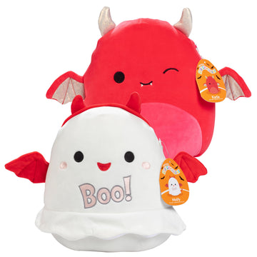 Squishmallows 10 Ghost & Devil 2-Squish Halloween Pack - Get Two Jumbo Official Jazwares 10 Plush for Less - Collectible Soft & 
