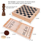 Juegoal 4-In-1 Wooden Fast Sling Puck Set For Kids And Adults, Chess, Checkers, Tic Tac Toe Games, Travel Portable Folding Tabletop Chess Board Game Sets, Interactive Families Toys