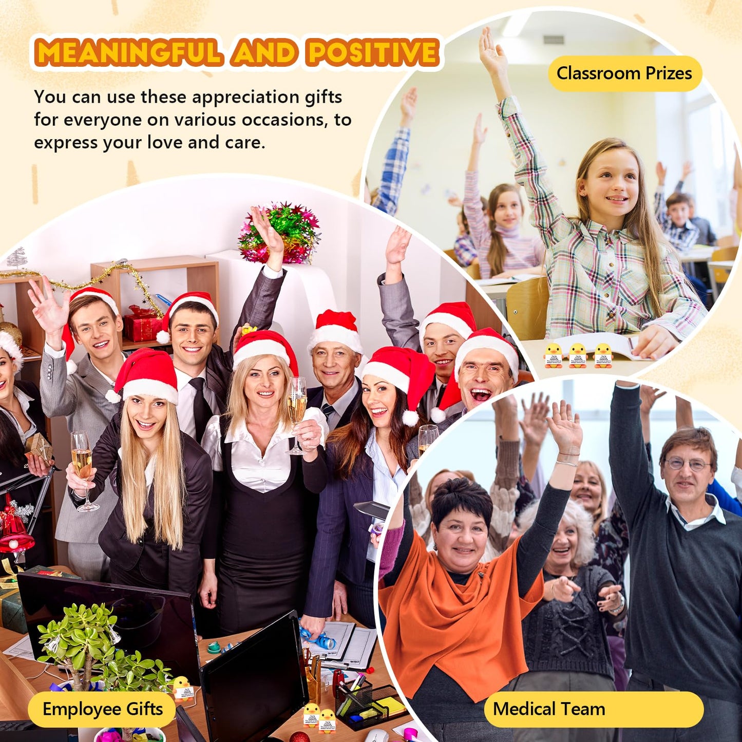 Gejoy 24 Sets Funny Positive Dolls Emotional Toy with Positive Card Encouraging Rubber Duck Pickle Potato Stone Turtle Flamingo Inspirational Birthday Gifts for Coworkers Students Friends Room Decor