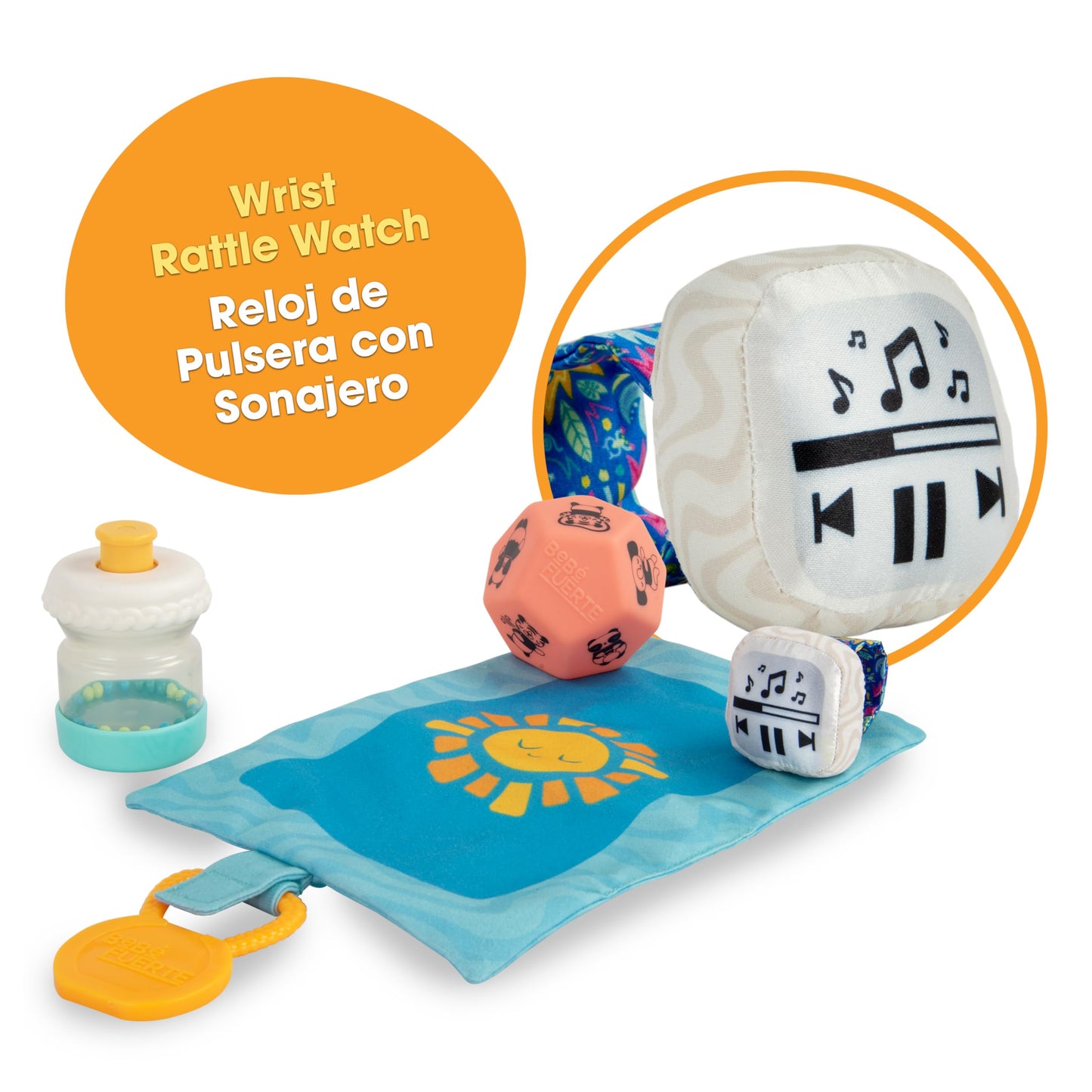 Bebe Fuerte Let'S Move Giftset By Robin Arzon - Baby Activity Center With Bilingual Sensory Toys For Ages 3 Months And Up