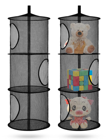 2Pcs Stuffed Animal Storage Foldable Stuffed Animal Net Or Hammock Organizer, 5 Compartments Hanging Mesh Toy Storage Hammock Fo
