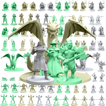 House Of Bodian Mythical Heroes Mini Figure Set For Rpgs - 93 Pcs In 16 Designs - Heroes And Monsters - Suitable Size For Dnd
