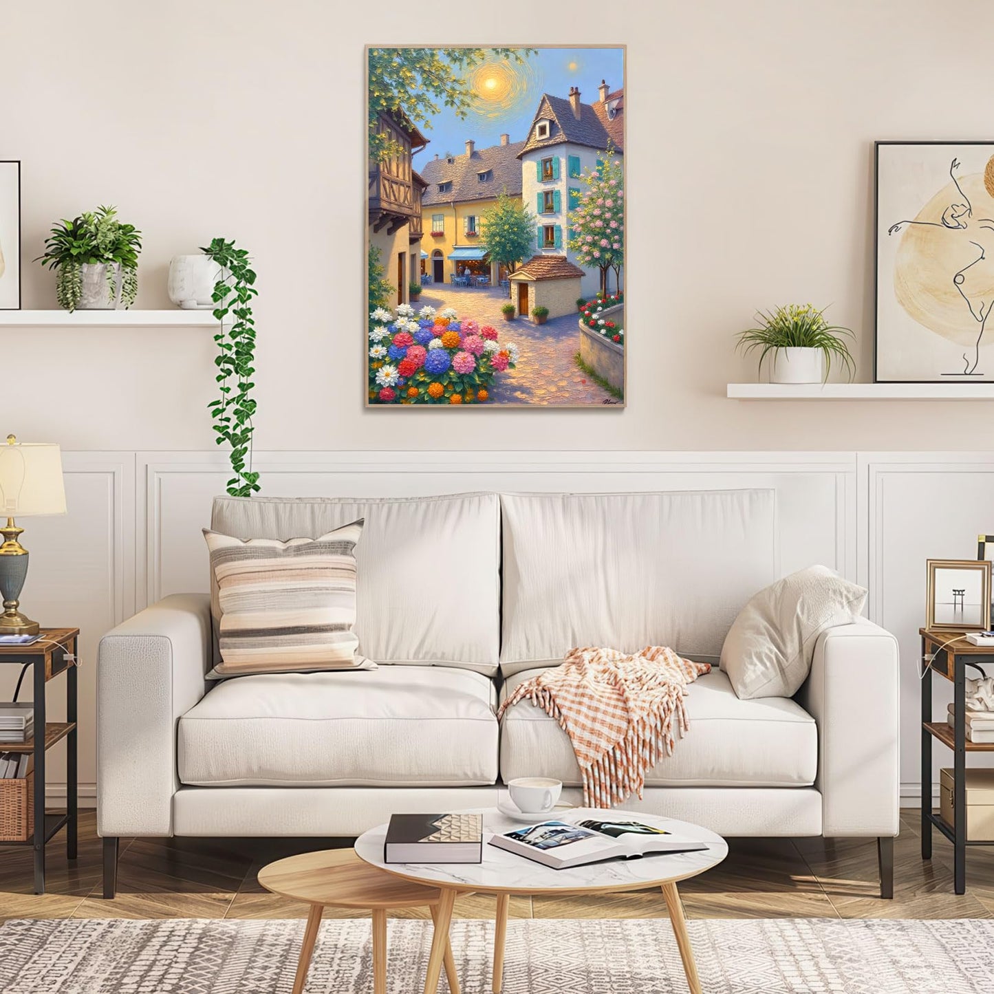 Puzzles for mature-themeds 1000 Pieces  1000 Piece Jigsaw European Town Landscape Art Puzzle  Fall Autumn Puzzle with Letters on Back  enhanced Family Game Decor & Gift (20x28)