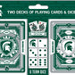 Masterpieces mature-themed Cards and Dice Set - NCAA Michigan State Spartans 2-Pack  Licensed