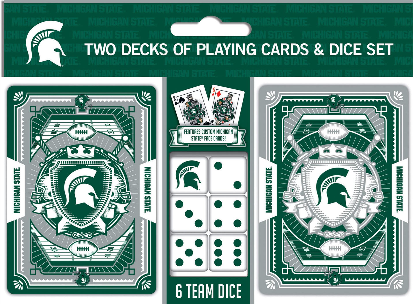 Masterpieces mature-themed Cards and Dice Set - NCAA Michigan State Spartans 2-Pack  Licensed