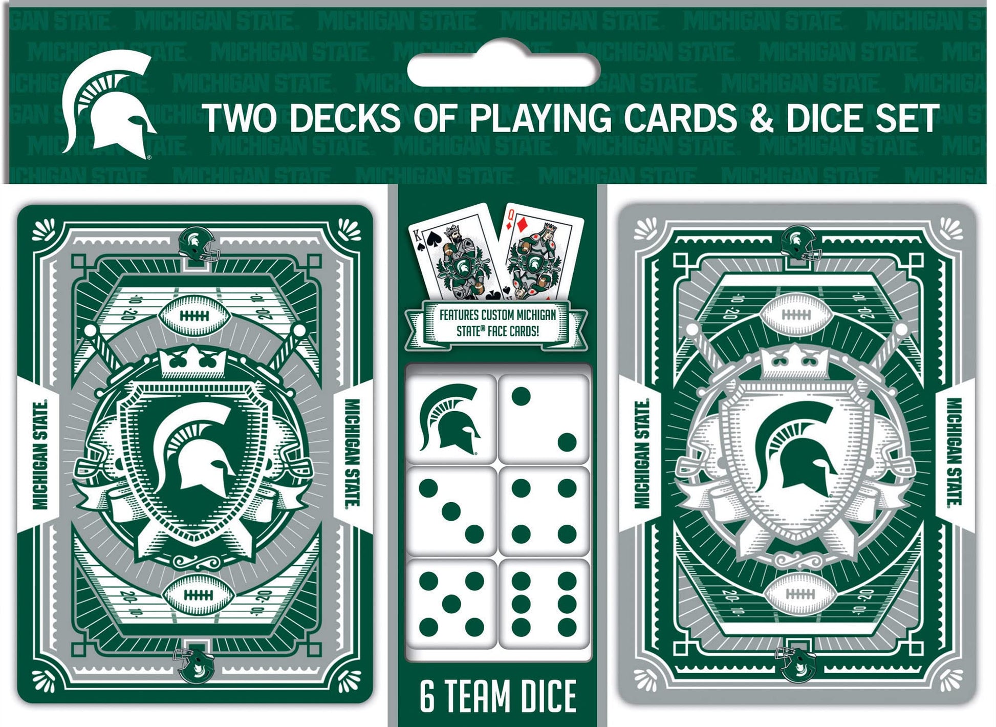 Masterpieces mature-themed Cards and Dice Set - NCAA Michigan State Spartans 2-Pack  Licensed