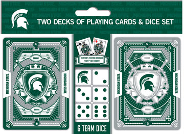 Masterpieces mature-themed Cards and Dice Set - NCAA Michigan State Spartans 2-Pack  Licensed