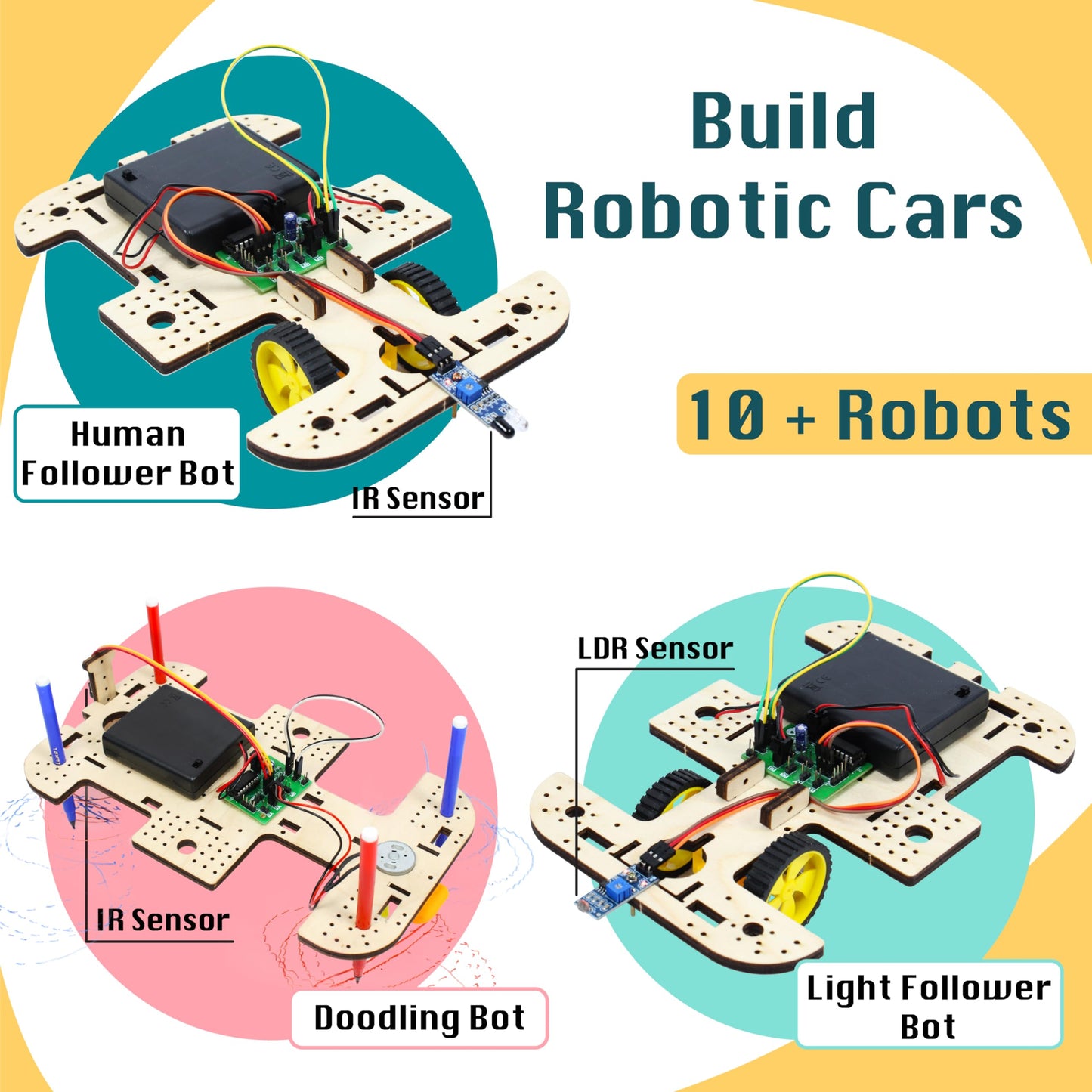 Butterflyedufields 10In1 Stem Robotics Kit For Kids Ages 8-10-12 | Diy Electronics Engineering Sensors Toy | Science Kits For Ki