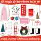 Hungdao 20 Pcs Christmas Elf Fairy Doors Decor Arched Door Fairy Doors Tooth Tiny Xmas Decor Wooden Tiny Miniature For Child (Pink)