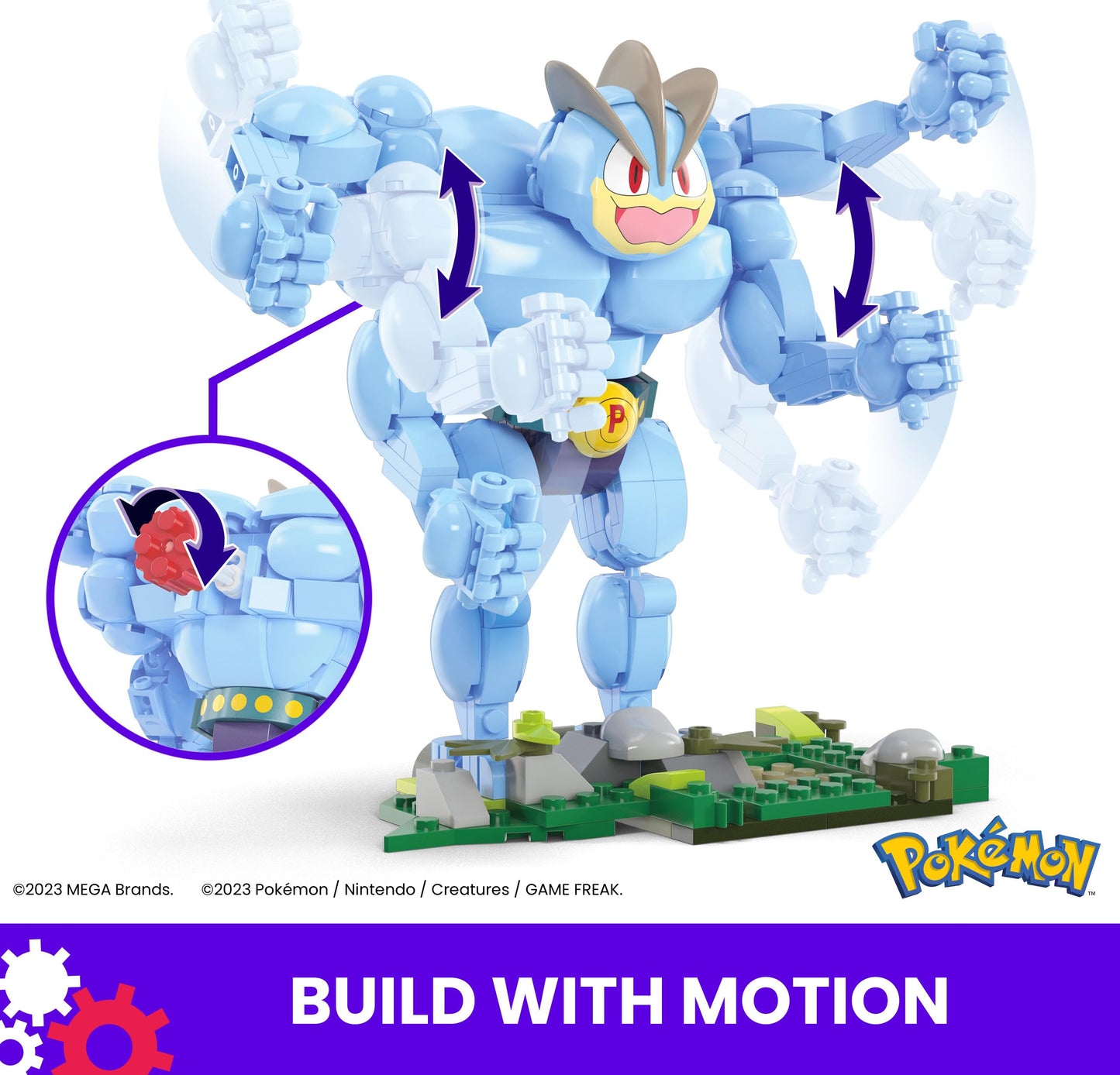 Mega Pokémon Building Toys Set Machamp With 401 Pieces, Articulated And Poseable With Motion, 6+ Inches Tall, For Kids