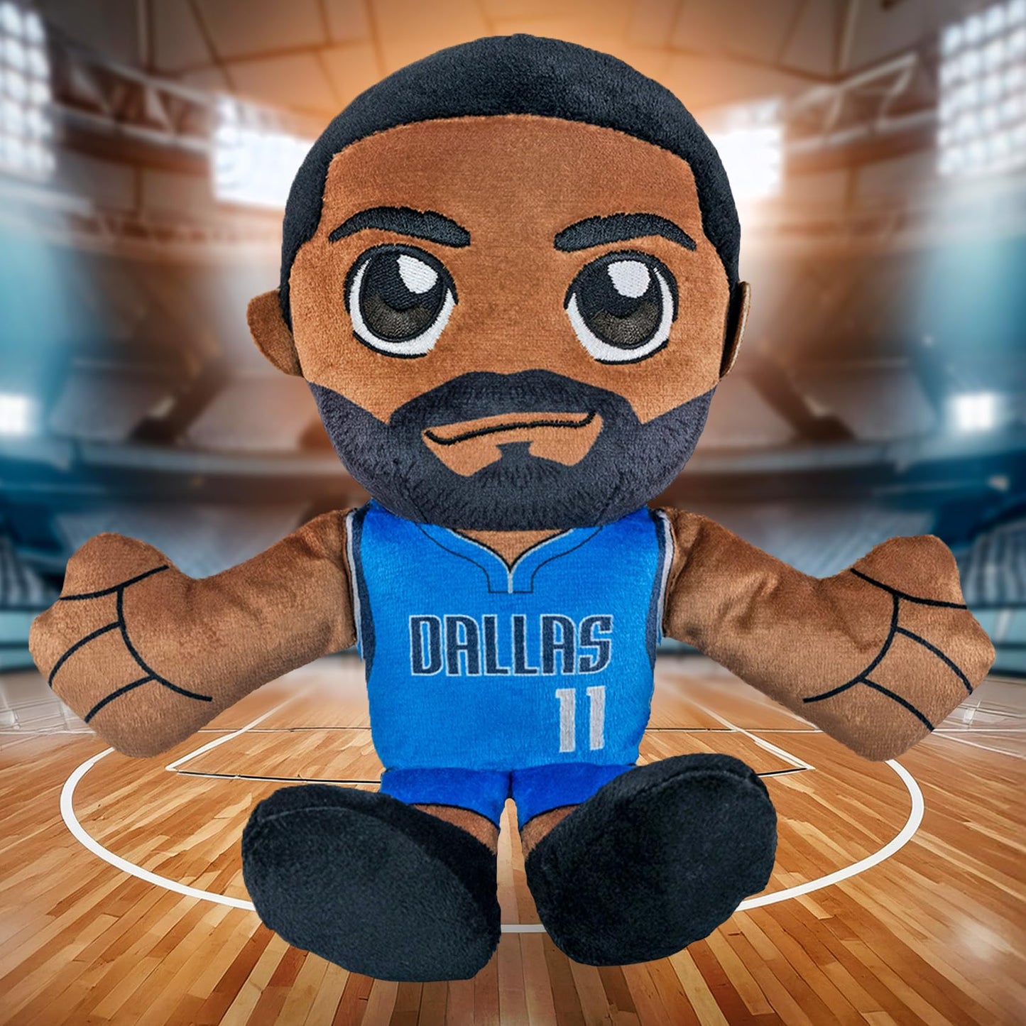 Bleacher Creatures Kyrie Irving 8" Plush Doll - Dallas Mavericks, Soft Crystal Velboa Chibi Toy, Model K8-NBP-MAV-KIR