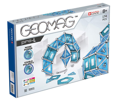 Geomag Swiss-Made Pro-L Ultimate Magnetic Construction & Engineering System 174-Piece Building Set For Kids Ages 8+, Sticks & Connectors, Stem Montessori Educational Toy, Creativity, Engineering Fun