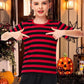 Halloween Black Red Striped Linus Costume Shirt Kids Freddy Krueger Short Sleeve Summer Casual Tee 11-12 Years