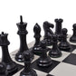 Wholesale Chess Quadruple Weighted Chess Pieces And Vinyl Board - Natural/Black Pieces - Black Board