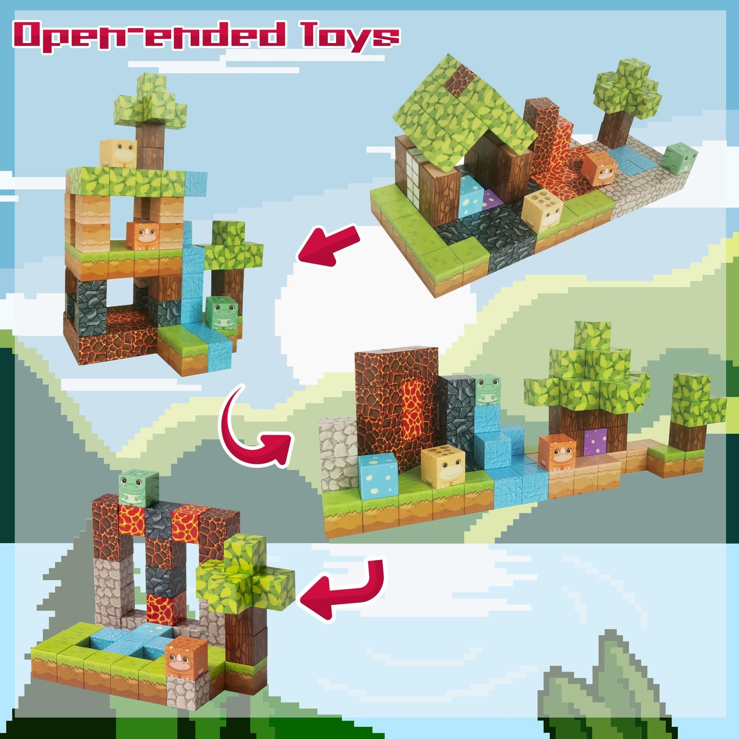 Furulixty Magnetic Blocks Building Toys For Kids Ages 3+,Build 3D Magnetic Building Blocks Set 2025 Upgraded Learning Kit With 1