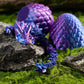 Dragon Egg 3D Printed Dragon Fidget Toys For Adults,Posable Flexible Crystal Dinosaur 3D Printed Articulated Dragon Christmas Toys Gifts For Autism/Ad (Laser Purple)