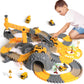TUMAMA 249pcs Construction Race Track Vehicle Toys for Boys and Girls, STEM Building Set, Safe & Durable Plastic, Yellow