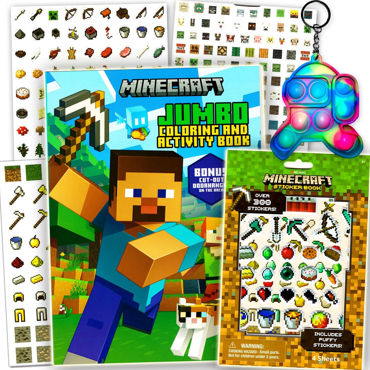 Bendon Minecraft Coloring Activity Book and Sticker Set for Kids