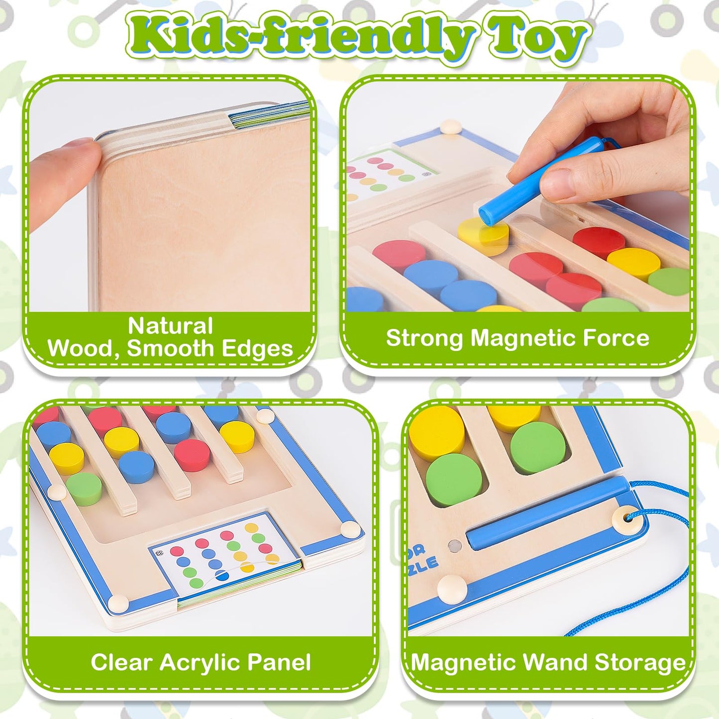 Kids Montessori Magnetic Wooden Toys: 3 4 5 6 7 Year Old Birthday Gift For Boys Girls Age 4-7 Preschool Educational Learning Act