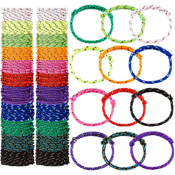 Henoyso 360 Pcs Friendship Bracelets Rope Bulk in 12 Assorted Colors Adjustable Woven Bracelets Rope Bracelets Bulk for Adults G