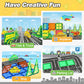Magnetic Tiles City Road Set Kids Toys Sensory Games For 3 Year Old Boys And Girls, Magnetic Blocks For Kids Age 3-5 4-8 Classroom Must Haves Preschool Learning Outdoor Toys