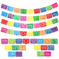 4 Packs Mexican Party Banner 60 Feet Fiesta Plastic Papel Picado Banner Cinco de Mayo Dia De Los Muertos Decor Day of The Dead D