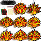 30 Sets Fall Thanksgiving Suncatchers Craft Kit DIY Turkey Window Stained Glass Effect Paper Thankful Autumn Home School Classro