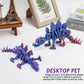 WQXWNFBA 3D Printed Dinosaur Toy - Large Rainbow Stegosaurus Fidget Desk Decor, Poseable Plastic Stress Relief for Autism