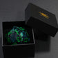 Mini Planet Chonk 50mm D20 DND Liquid Core Polyhedral TTRPG Handmade Dice with Gift Box Aqua E17 LED Flower Skull