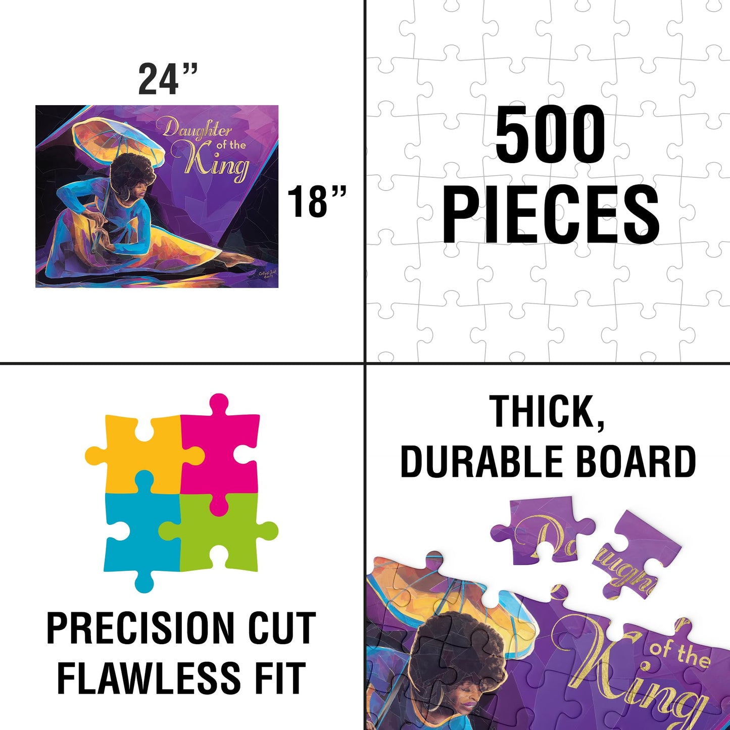 African American Expressions - Praise Dancer With Umbrella Puzzle – 500-Piece African American Jigsaw Puzzle For Adults | Inspirational Black Women Puzzle