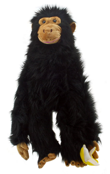 The Puppet Company Large Chimp Hand Puppet, 30" Plush, Black, Model PC004102