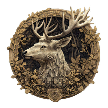 Wooden Puzzles For Adults, Wooden Jigsaw Puzzles For Adults Kids, 3D Vision Effect-3D Deer Unique Shaped Wood Puzzles Adult, Cre